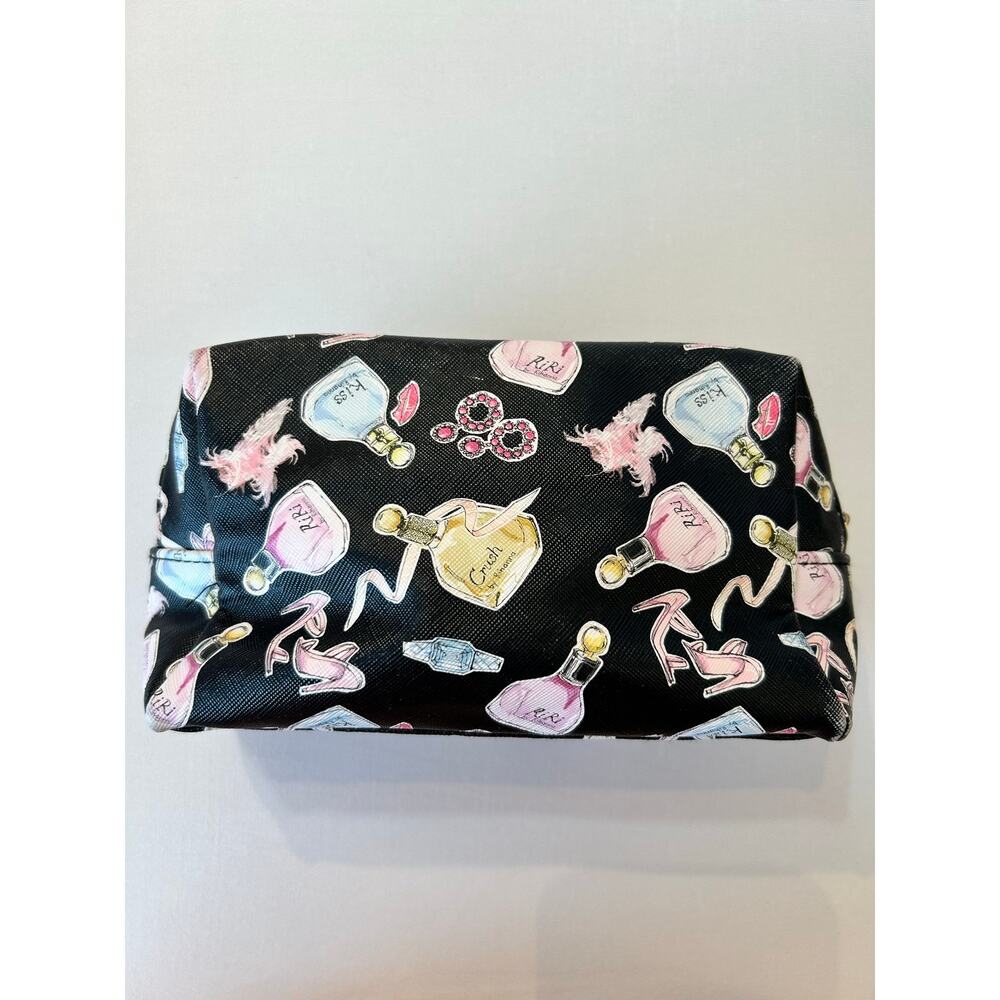 Rihanna Perfume Cosmetic Bag Black with Heels Jewelry Perfume Bottles